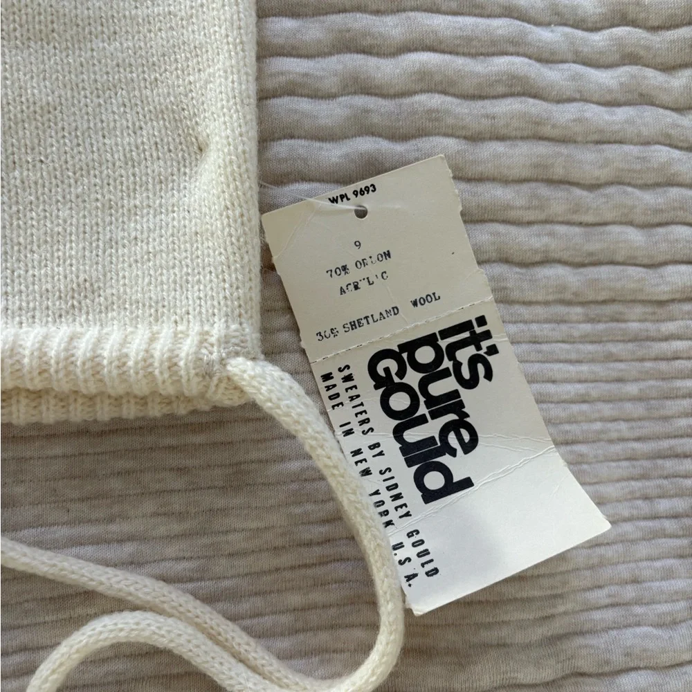 Vintage Sidney Gould “it’s pure Gould” Wool and Acrylic Cream Women’s Sweater - Picture 10 of 12